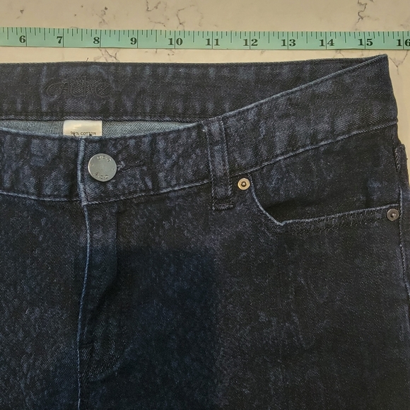 Cache animal print reptile print in blue black jeans size 6 - Picture 2 of 10